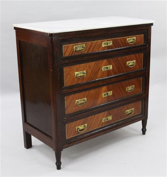 A German inlaid mahogany commode, c.1900, W.3ft 1in. D.1ft 7in. H.3ft 1in.
